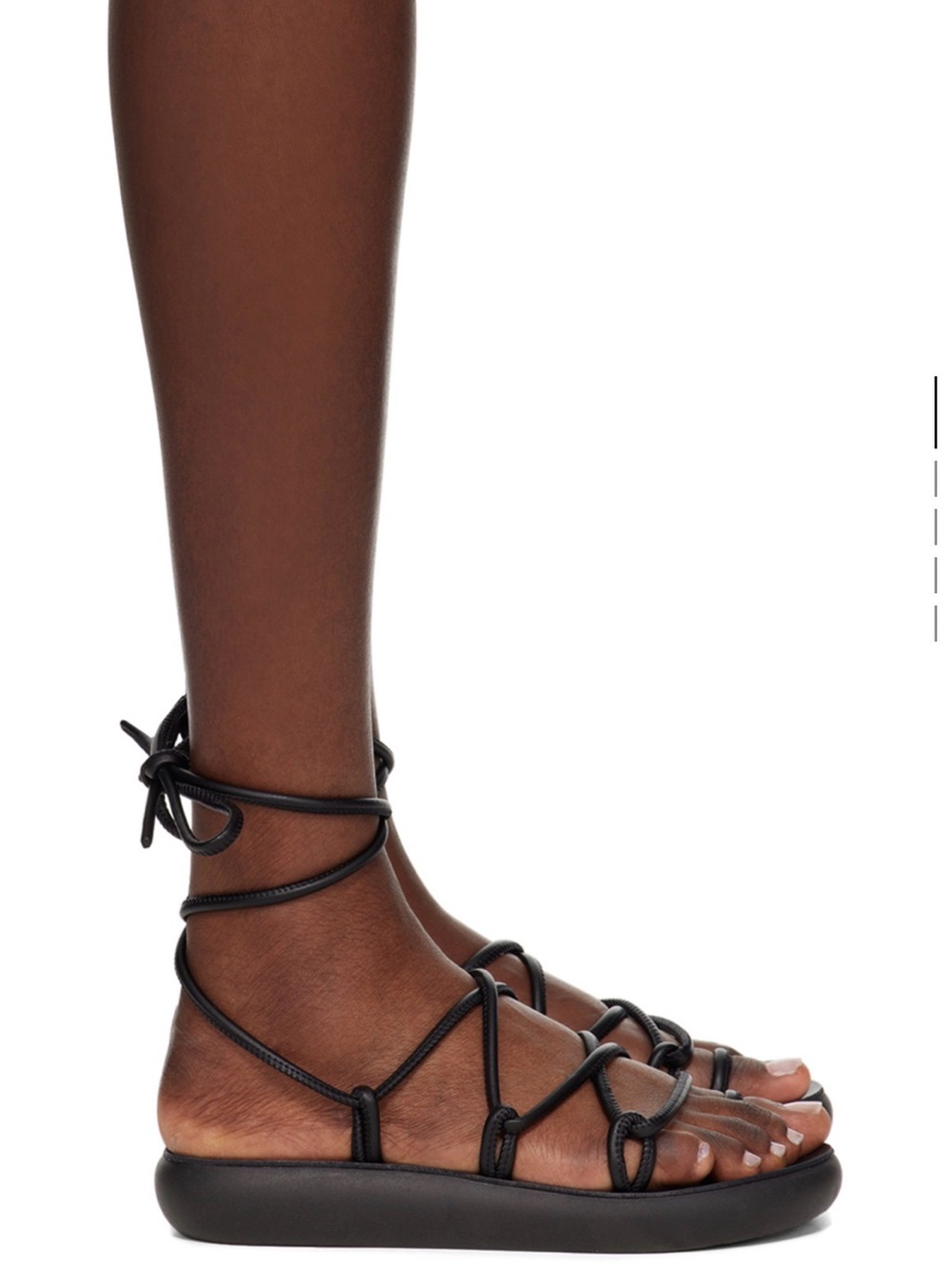 Ancient Greek Sandals Black Strappy Lace-Up Sandal / Size 8.5